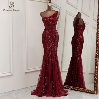 Mermaid evening dresses Sexy one shoulder dresses for women party Wedding Dress